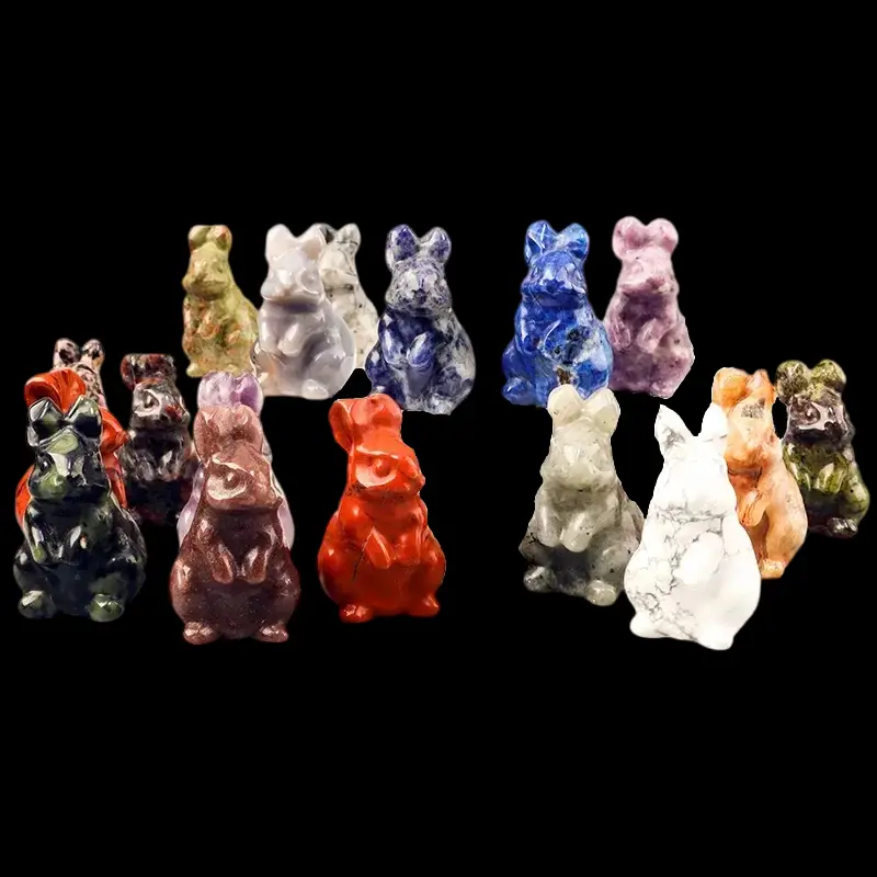 1.5 inch Various Materials Crystal Rabbit Carving Wholesale