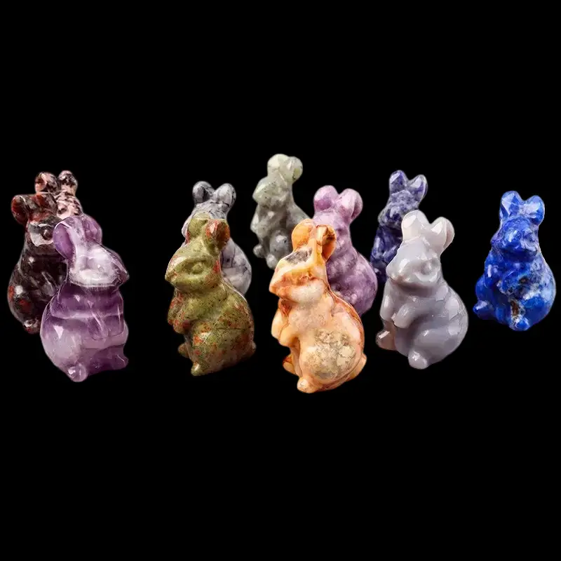 1.5 inch Various Materials Crystal Rabbit Carving Wholesale - Image 2