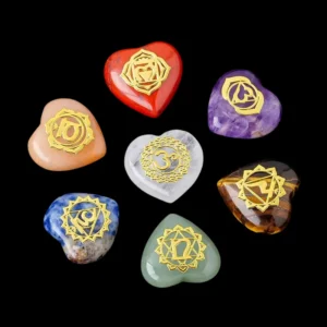 20mm Natural Semi-precious Heart-Shape Healing Stone Set Wholesale