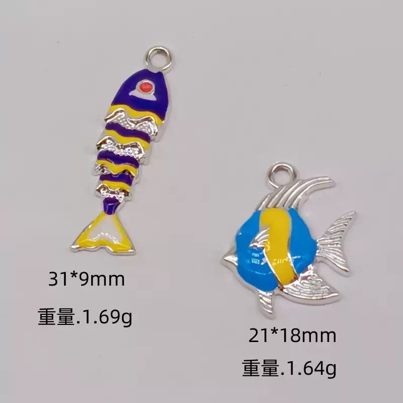Ocean Animal Enamel Charms,Fish Seahorse Crab Turtle Shell Charms for Bracelet Necklace - Image 2